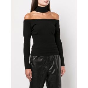 Forever 21 Black Ribbed Choker Turtleneck Small